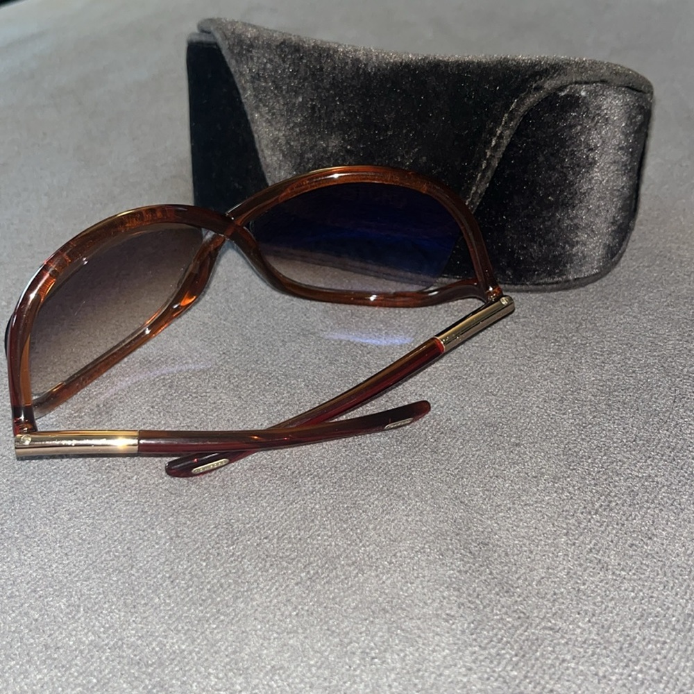 *SOLD* Tom Ford Whitney Sunglasses Red Brown Gold Tone Butterfly With Hard Case - Picture 6 of 14
